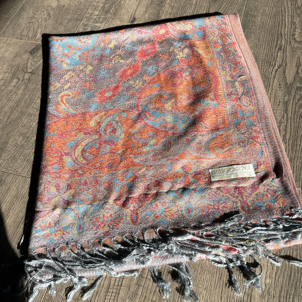 Beautiful spring colored Pashmina Silk Scarf